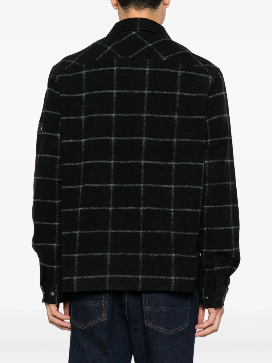 Jacheta camasa Barbour neagra din polyester si acrilic - Img 4