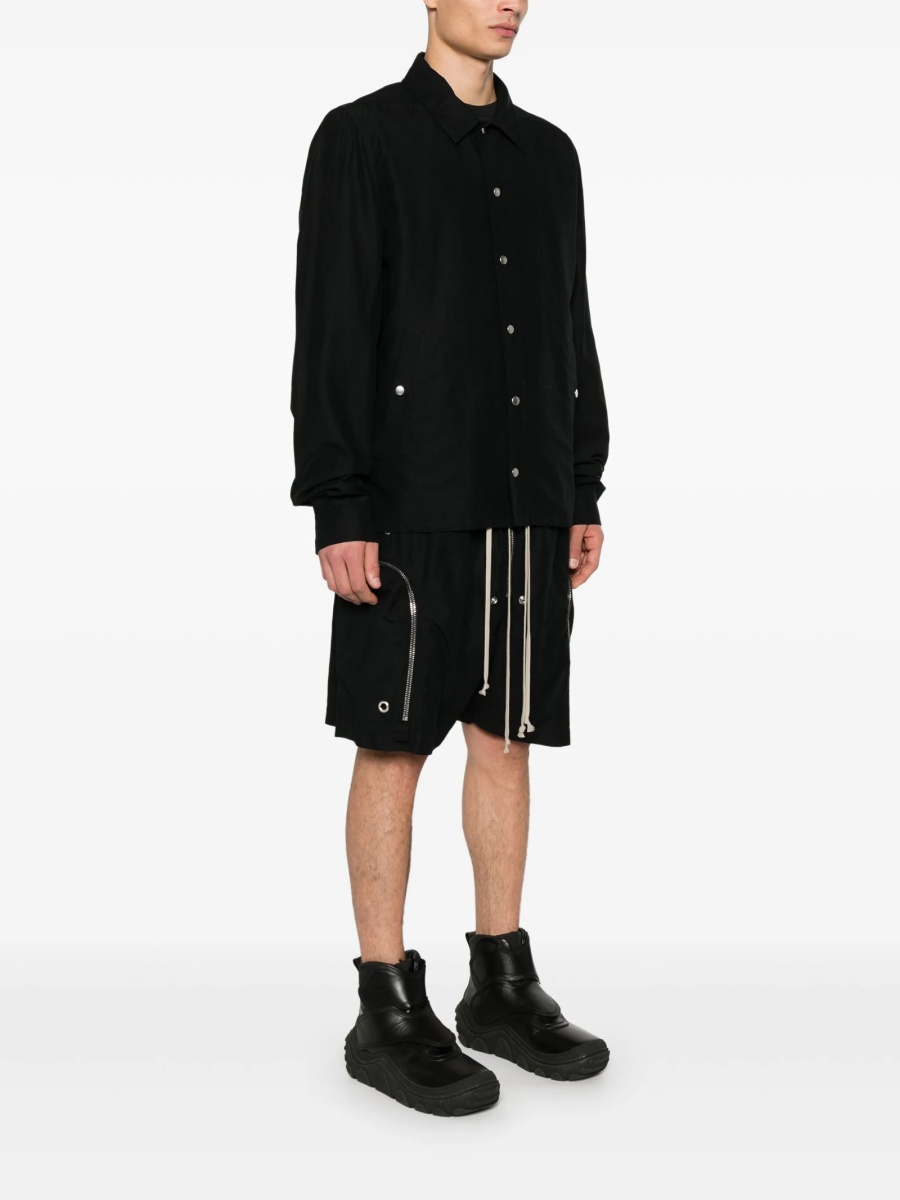 Jacheta camasa Rick Owens neagra din lyocell - Img 3