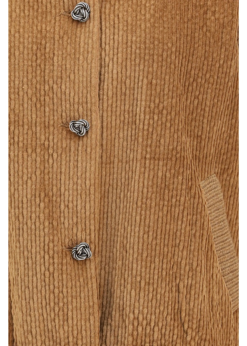 Jacheta Corduroy Jacket with embellished button closure - Img 3