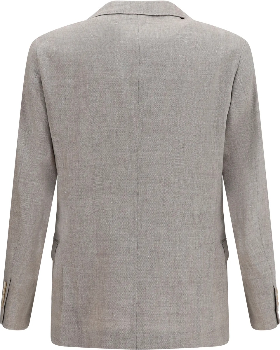 Jacheta Deconstructed linen and wool chevron Jacket - Img 2