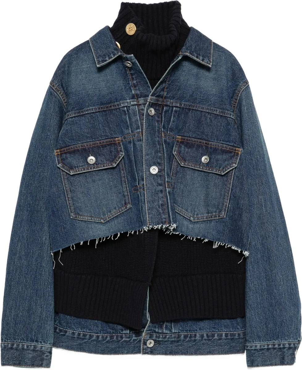 Jacheta Denim Jacket with wool knit layer - Img 8
