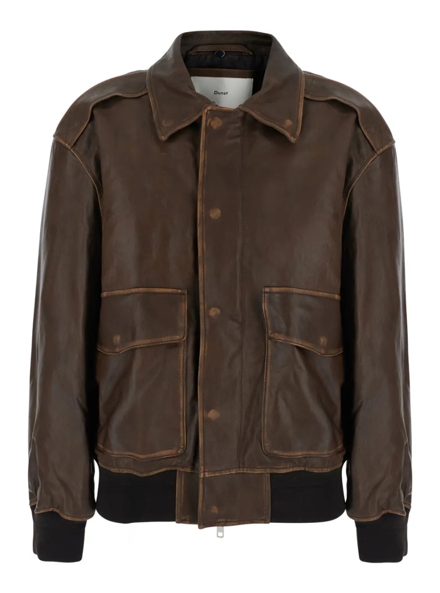 Jacheta Detachable A-2 Leather Blouson with collar and long sleeves in Brown Leather Men - Img 3