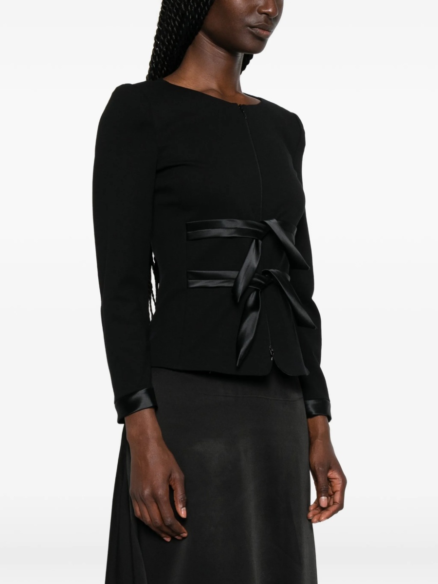 Jacheta Emporio Armani neagra din spandex/elastan si poliamida - Img 3