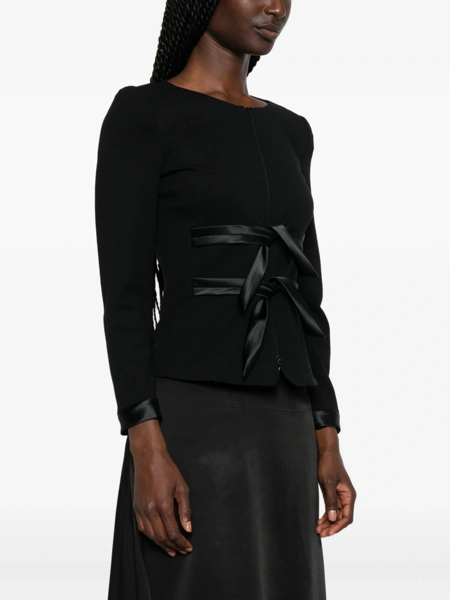 Jacheta Emporio Armani neagra din spandex/elastan si poliamida - Img 3