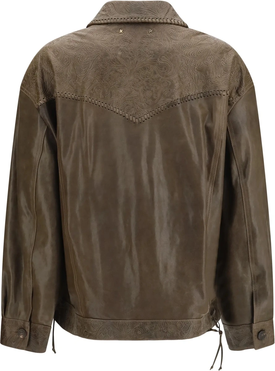 Jacheta Golden Goose multicolor din piele - Img 2