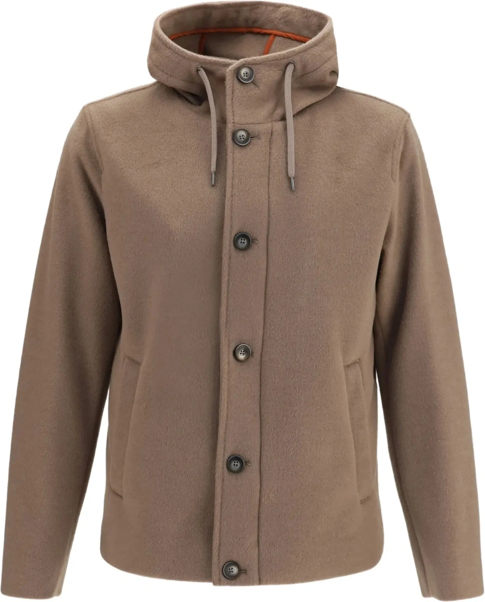 Jacheta Hooded button-front Jacket - Img 6