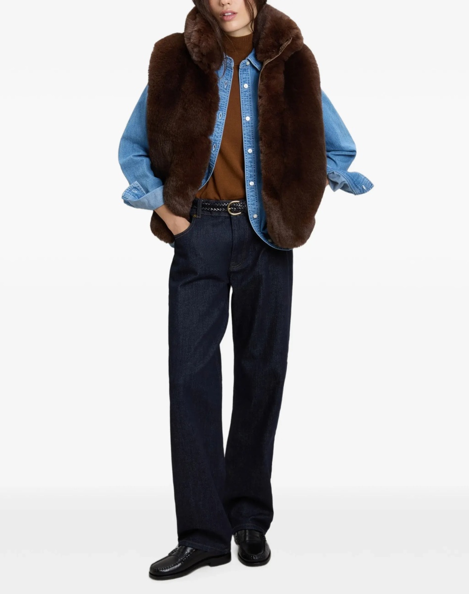 Jacheta Hybrid faux-fur and quilted nylon Vest - Img 2