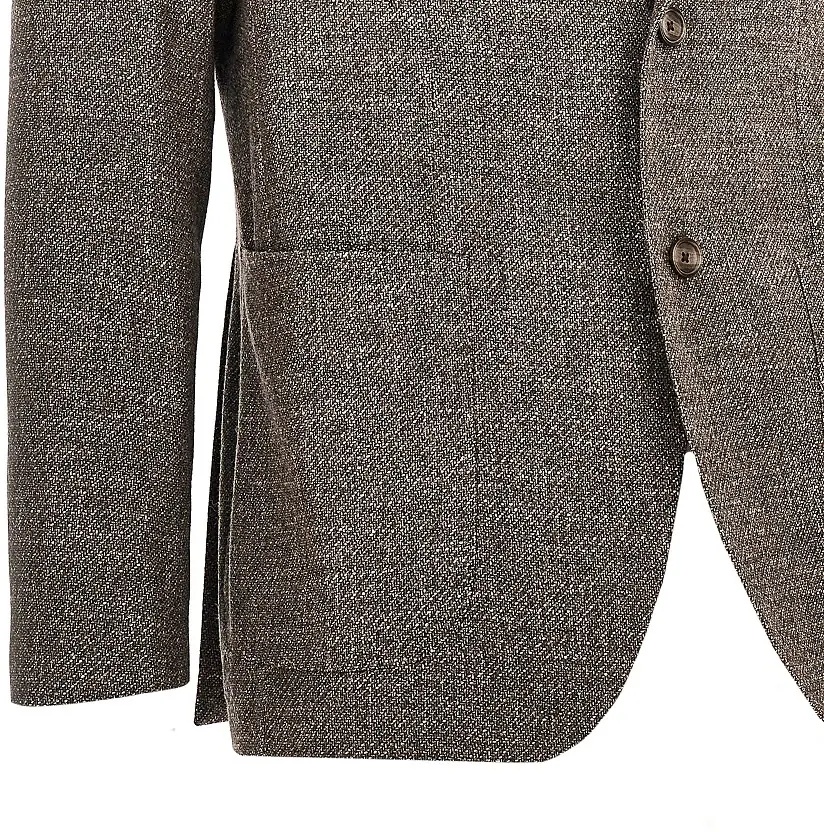 Jacheta Mouliné wool-blend single-breasted jacke - Img 2