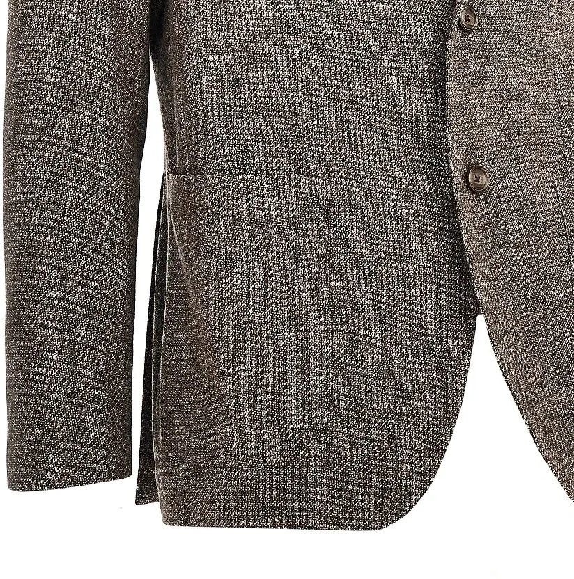 Jacheta Mouliné wool-blend single-breasted jacke - Img 2