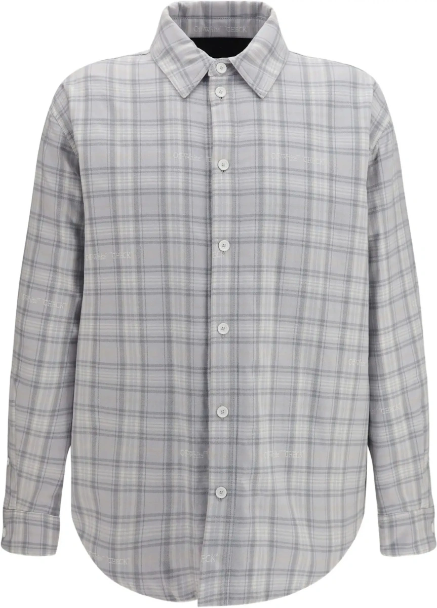 Jacheta Off-White gri din flanela - Img 6