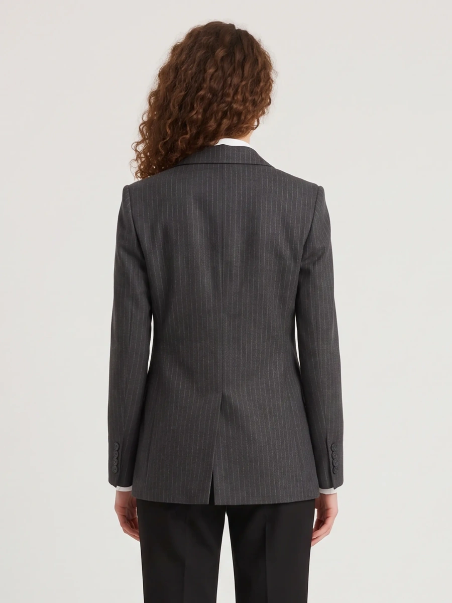 Jacheta Pinstripe Single-Breasted Jacket - Img 3