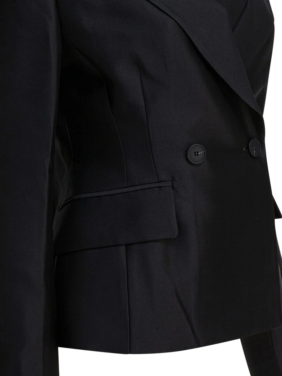 Jacheta Sandbeige neagra din matase si lana - Img 3