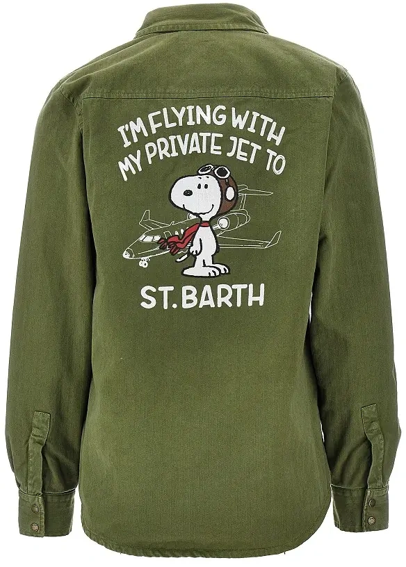 Jacheta Snoopy print cotton overshirt - Img 3