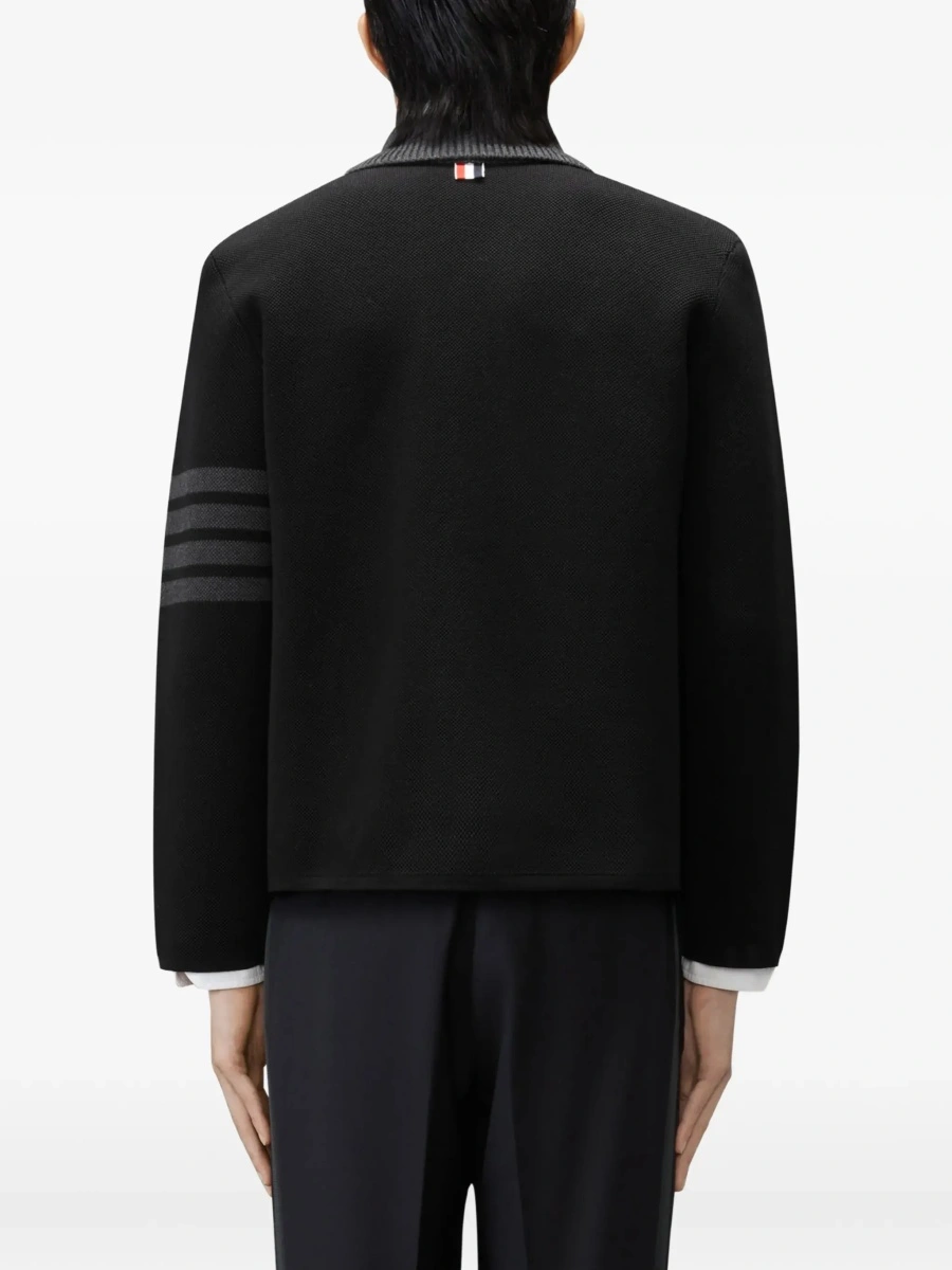 Jacheta Thom Browne neagra din bumbac pique - Img 6
