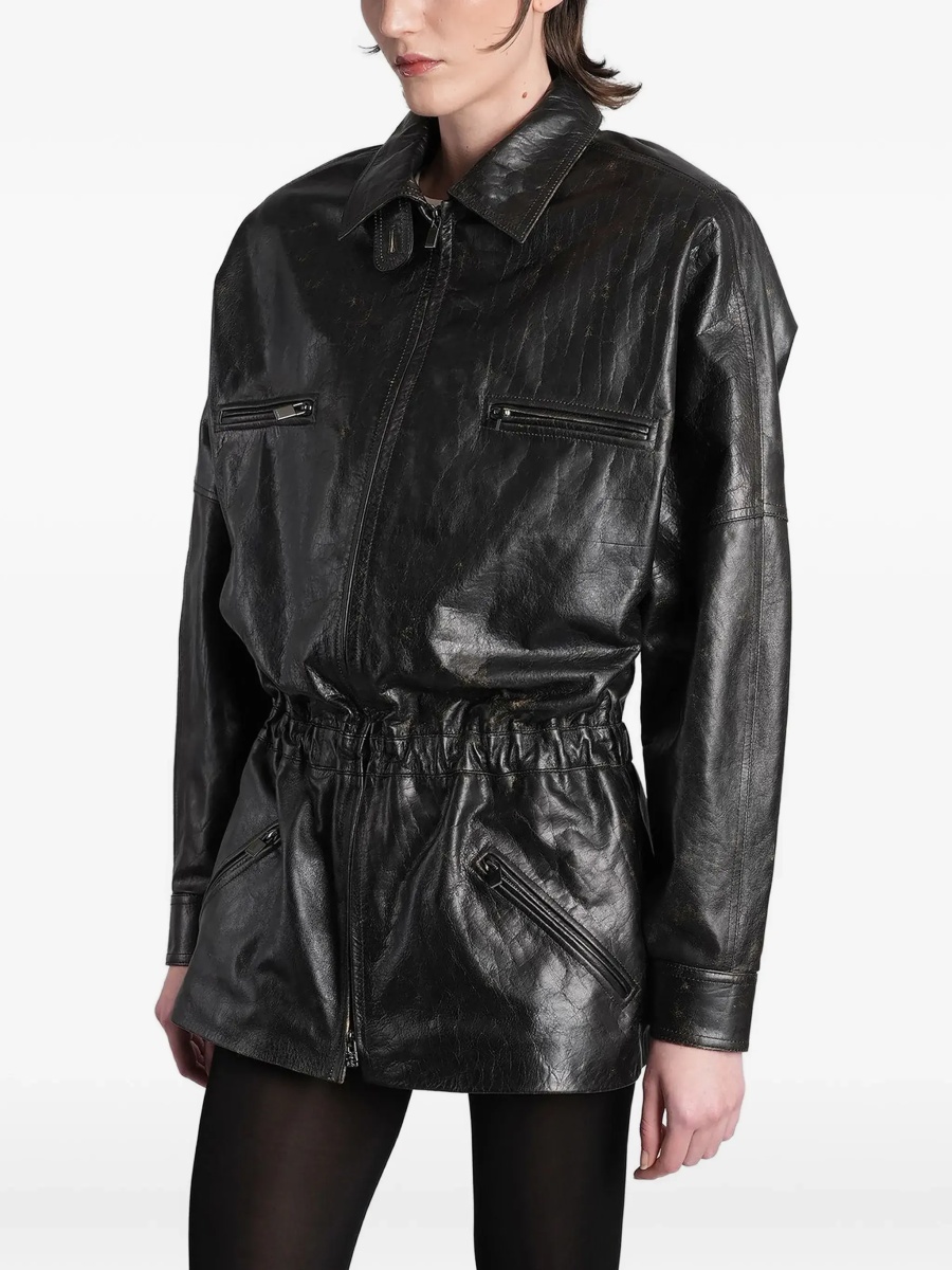 Jacheta Vintage leather Jacket with drawstring - Img 5