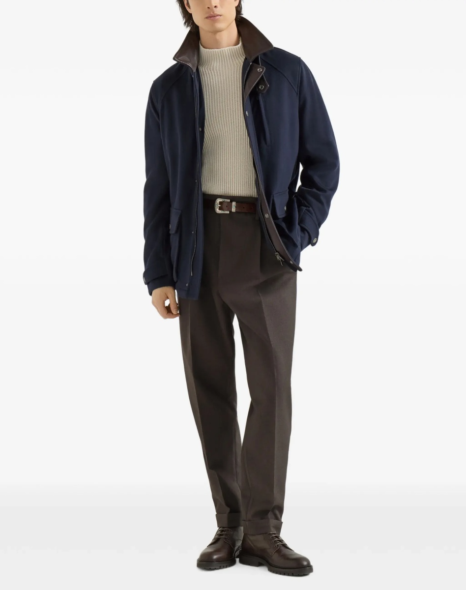 Jacheta Virgin wool Jacket withnappa inserts - Img 4