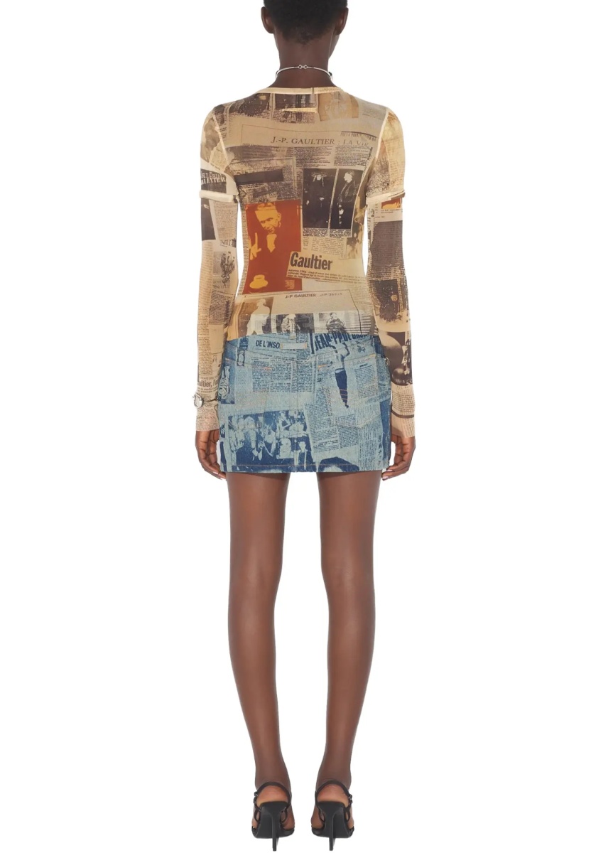 Miniskirt With "Newspaper" Print - Img 3