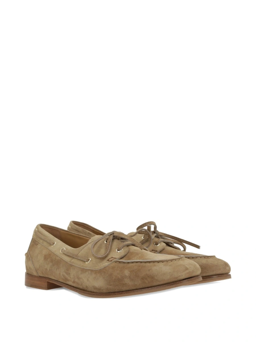 Mocasini Bally neutri din piele intoarsa - Img 2