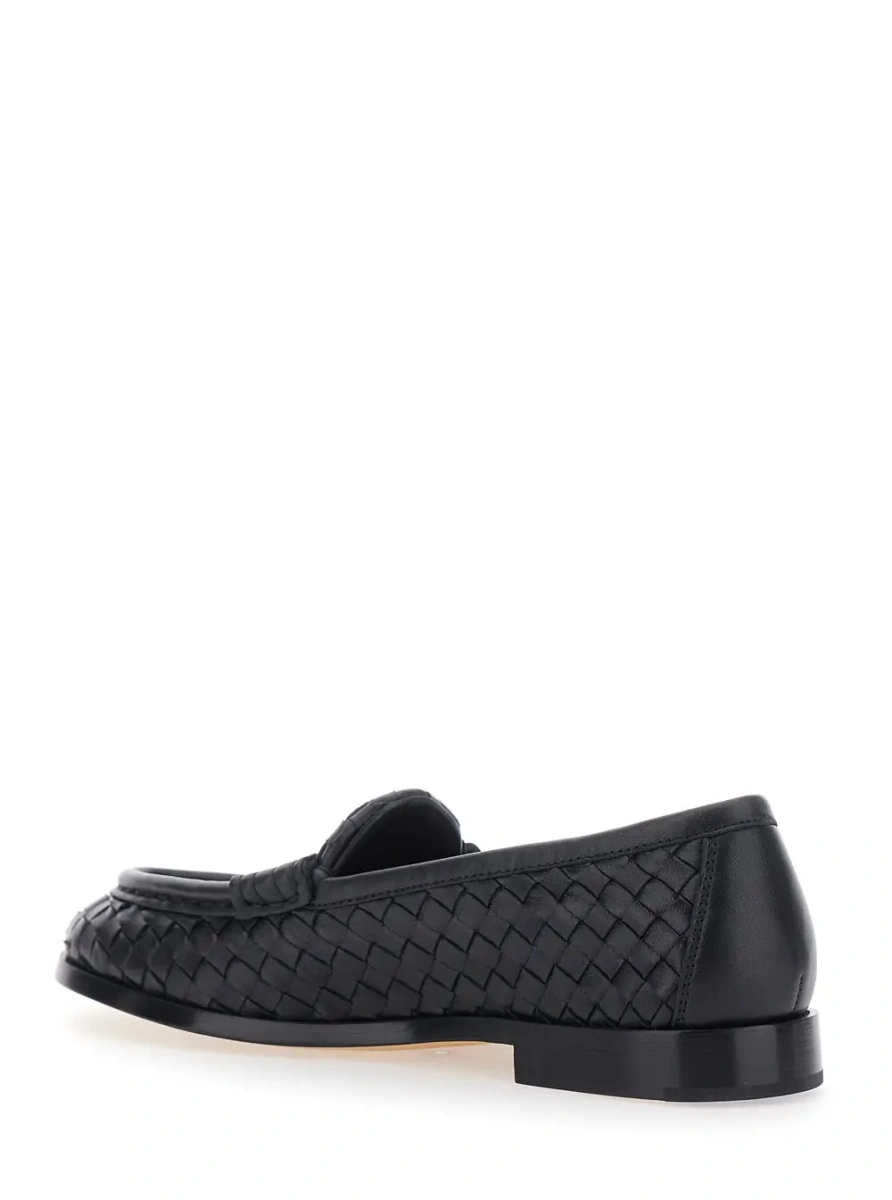 Mocasini Bottega Veneta negri din piele 'Silenzio' - Img 3