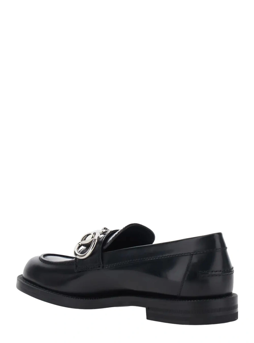 Mocasini 'Emily' Black loafers with Horsebit plaque on the front in leather for women - Img 3