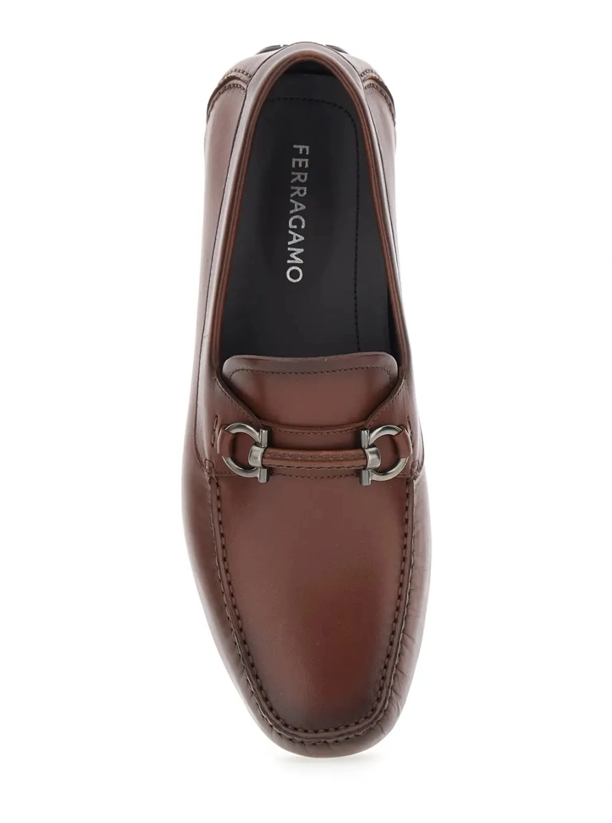 Mocasini Ferragamo maro din piele 'Sunsay' - Img 3