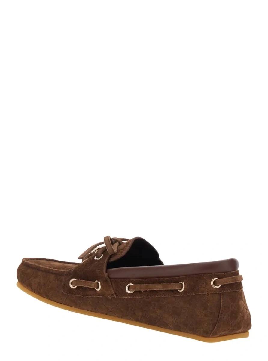 Mocasini Gucci maro din piele intoarsa - Img 3
