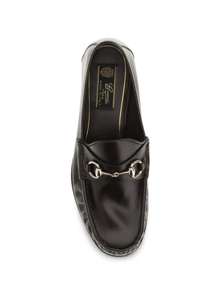 Mocasini Gucci maro din piele 'Lugano' - Img 7