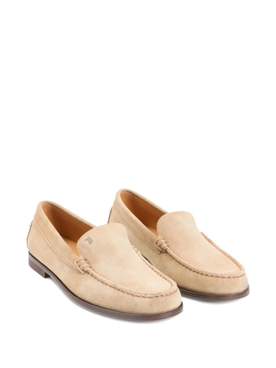 Mocasini Loafers 'Tod's' Beige with Embossed Logo and Stud Details on the Back in Leather for Women - Img 5