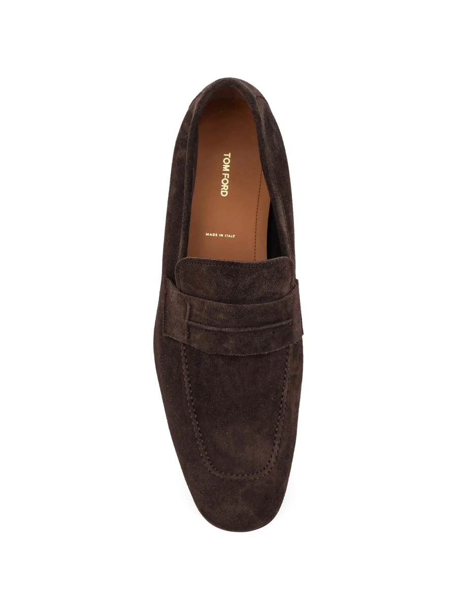 Mocasini Tom Ford maro din piele intoarsa - Img 3