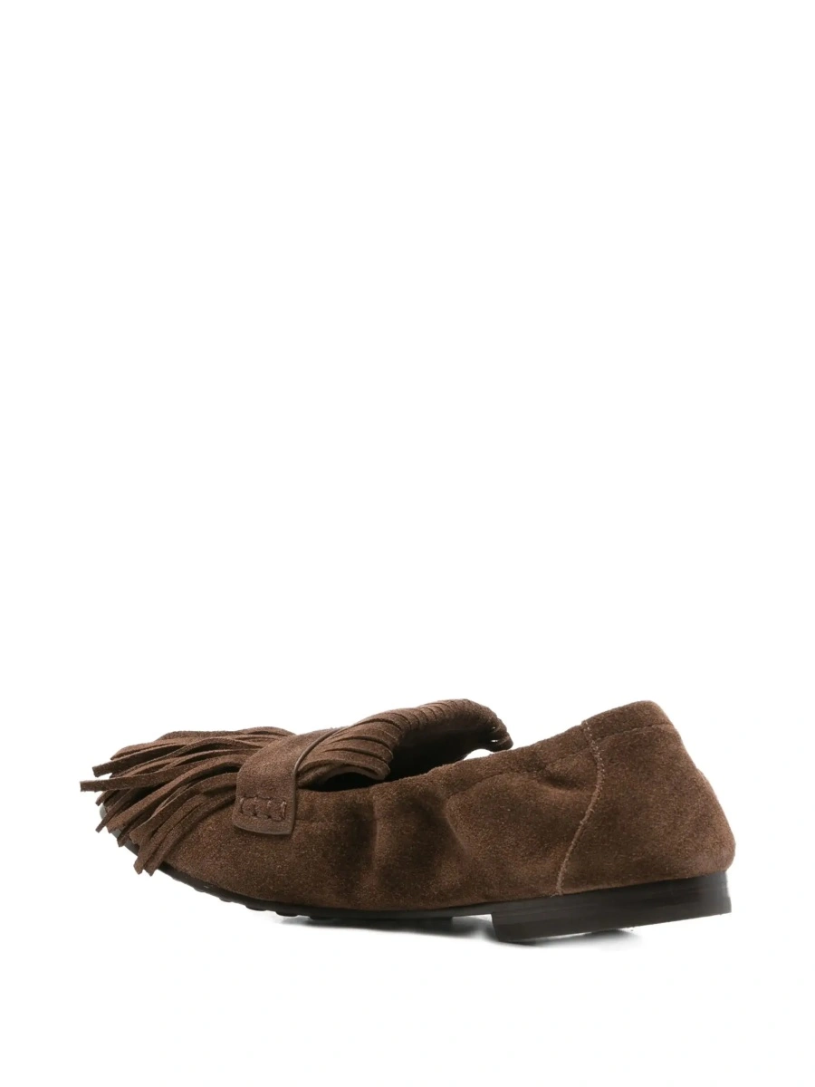Mocasini Tory Burch maro din piele intoarsa - Img 6