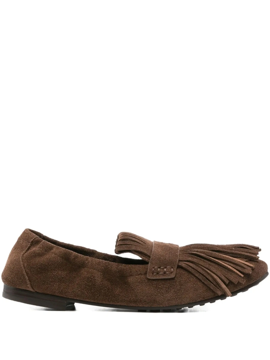 Mocasini Tory Burch maro din piele intoarsa - Img 8