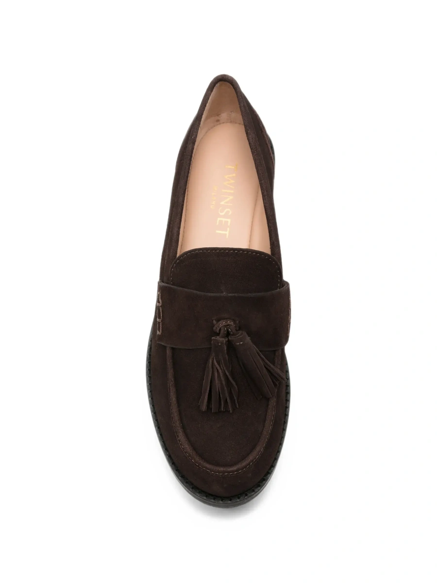 Mocasini TWINSET maro din piele intoarsa - Img 7