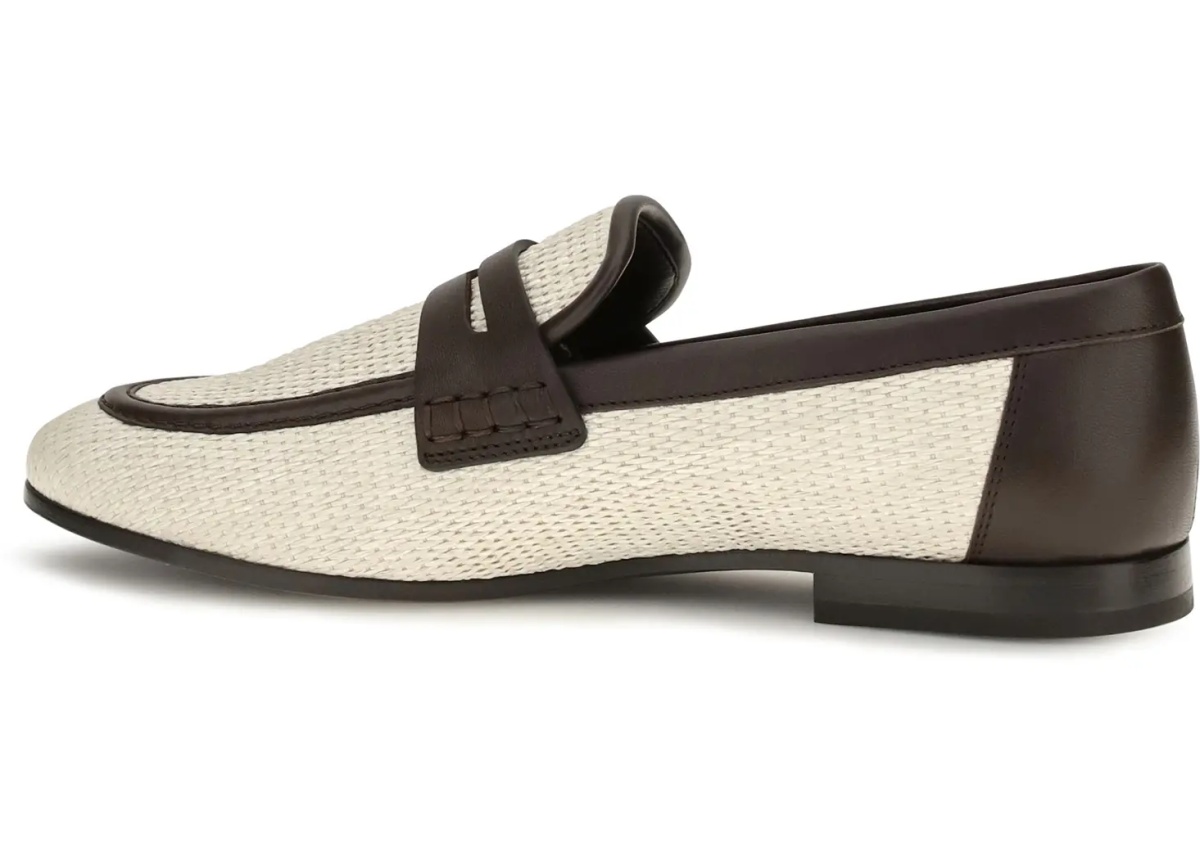 Mocasini Two-tone leather and raffia Loafers - Img 3