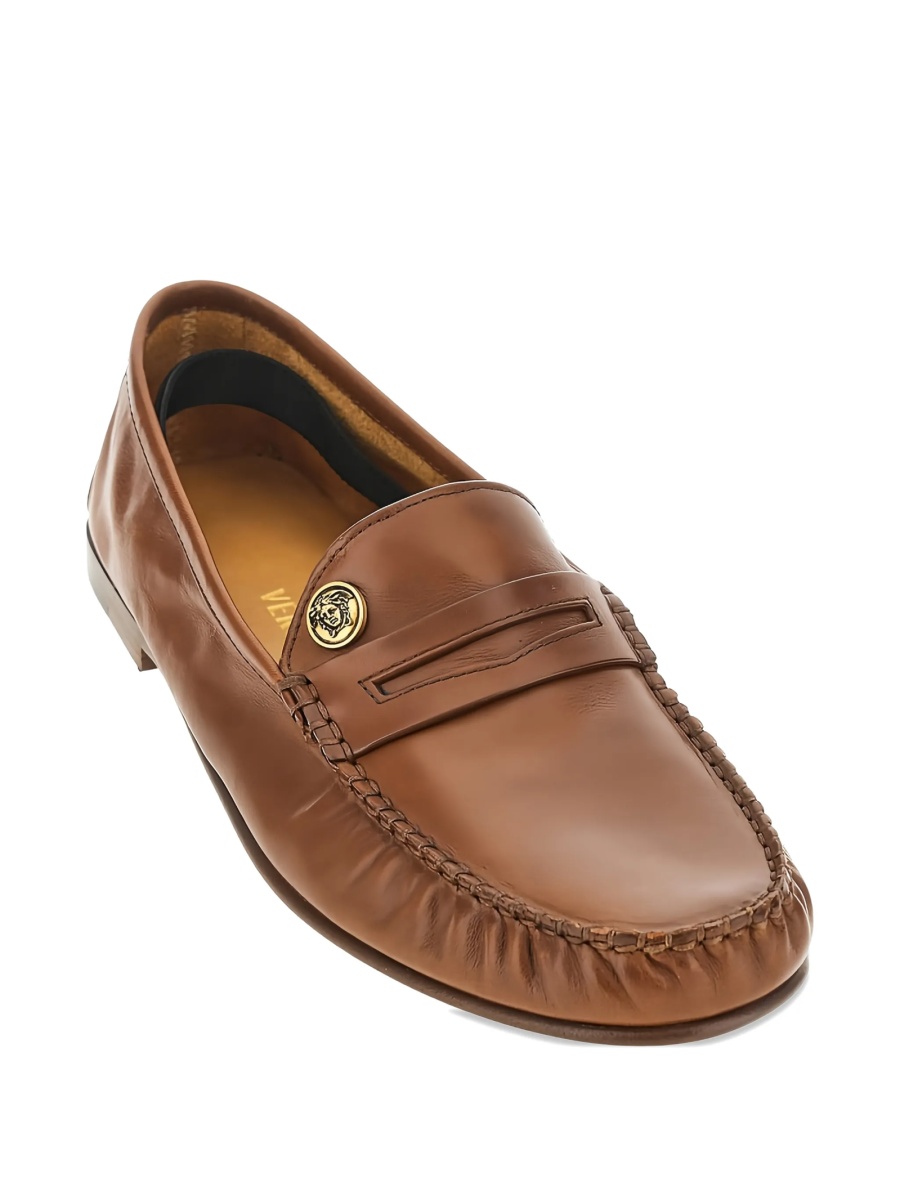 Mocasini Versace maro din piele - Img 2