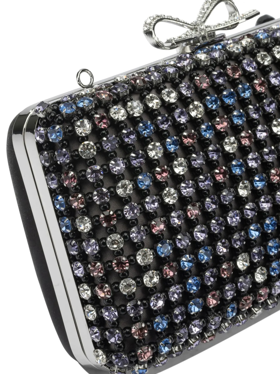 Multi-crystal knit clutch bag - Img 4