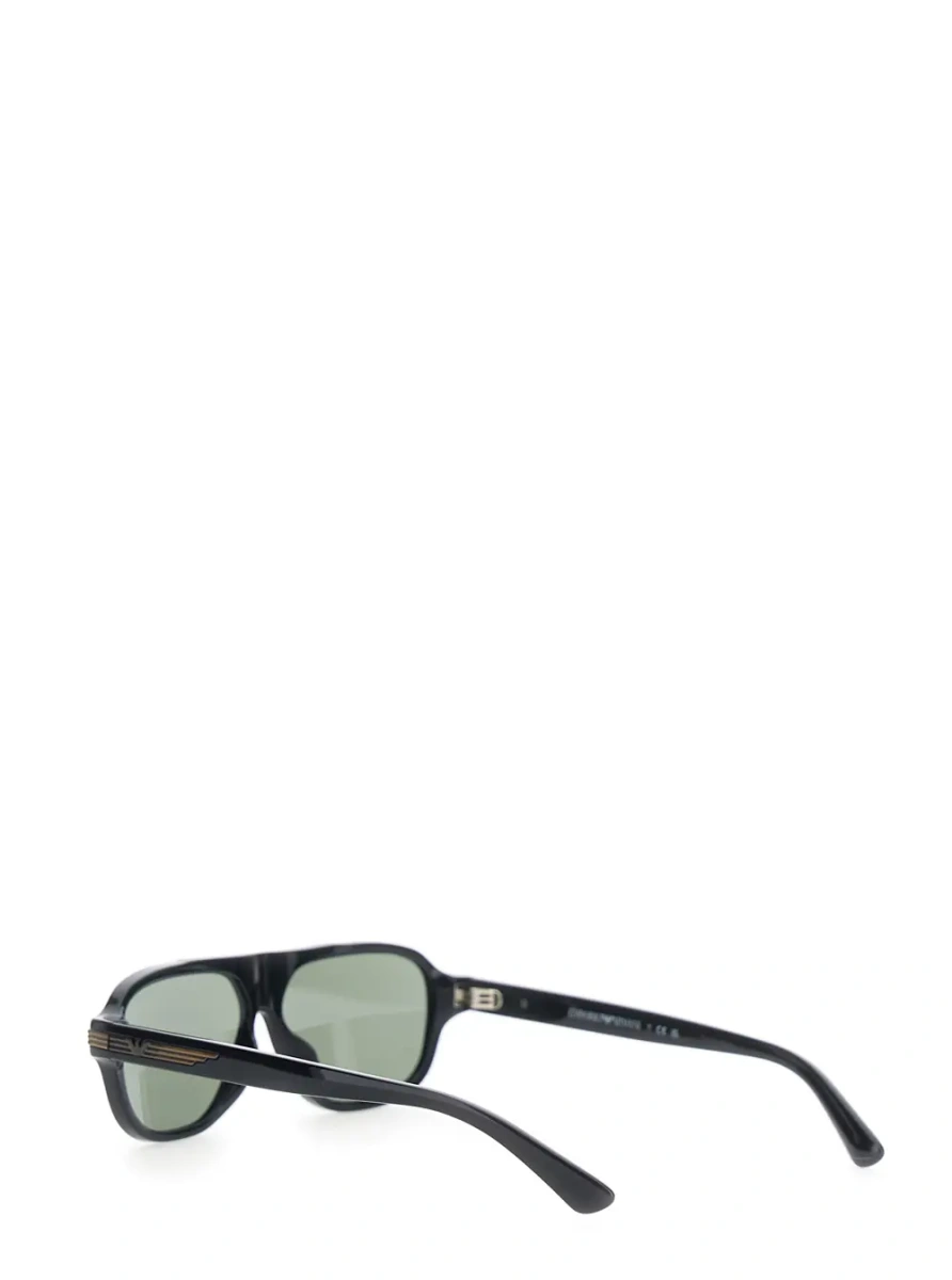 Ochelari Black oval-lens sunglasses with logo on the temple in acetate for men - Img 2