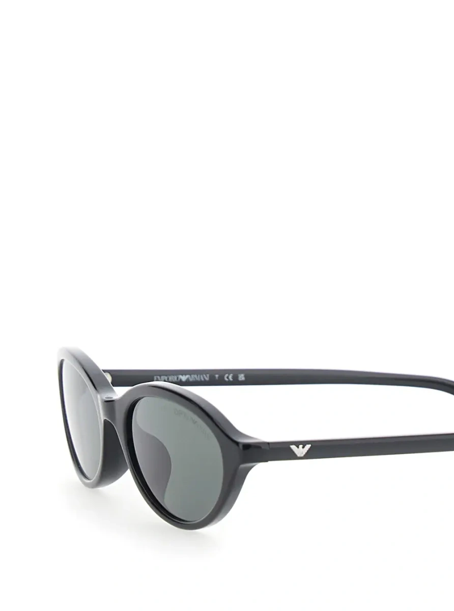 Ochelari Black sunglasses with oval lenses and logo lettering on the temple in acetate for women - Img 3