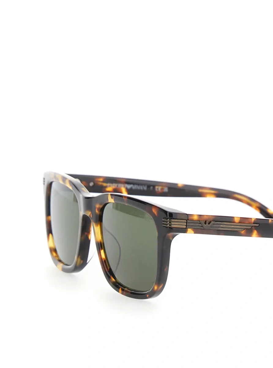 Ochelari Brown Square-lens sunglasses with leopard print in acetate for men - Img 3