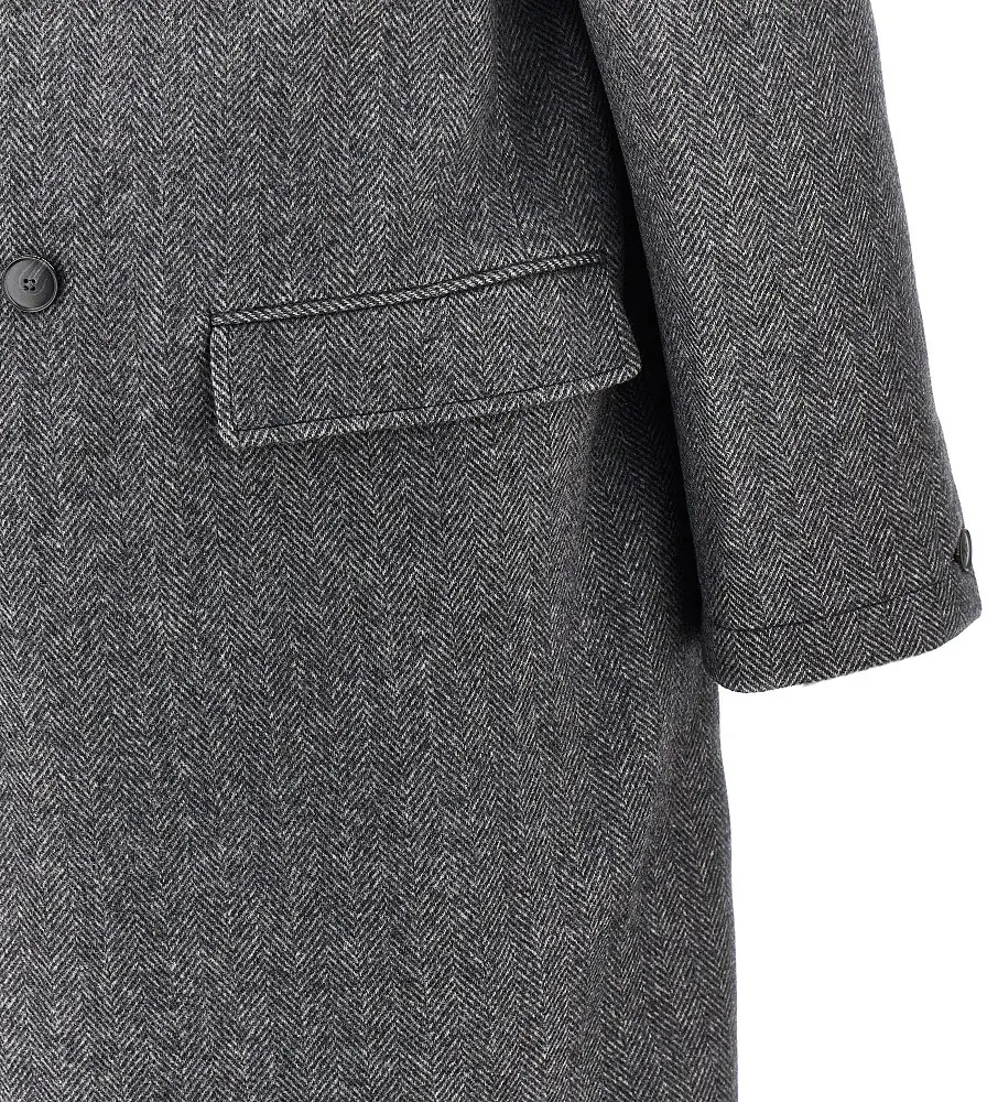 Paltoane 'Conference' herringbone wool long coat - Img 2