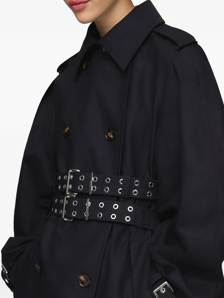 Paltoane Double-breasted cotton Trench Coat with double belt - Img 6