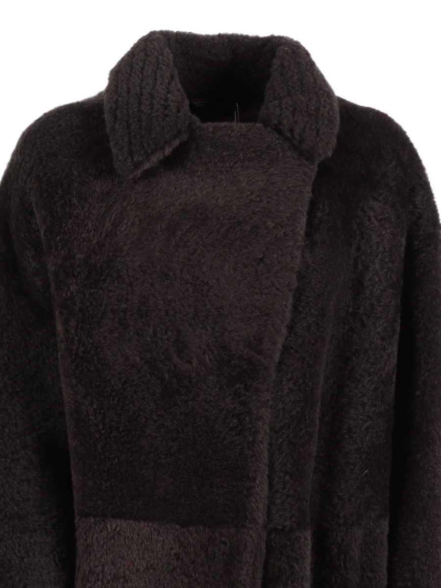 Paltoane NAPPED SHEARLING COAT WITH LASER-CUT INSERTS ON THE COLLAR. - Img 4