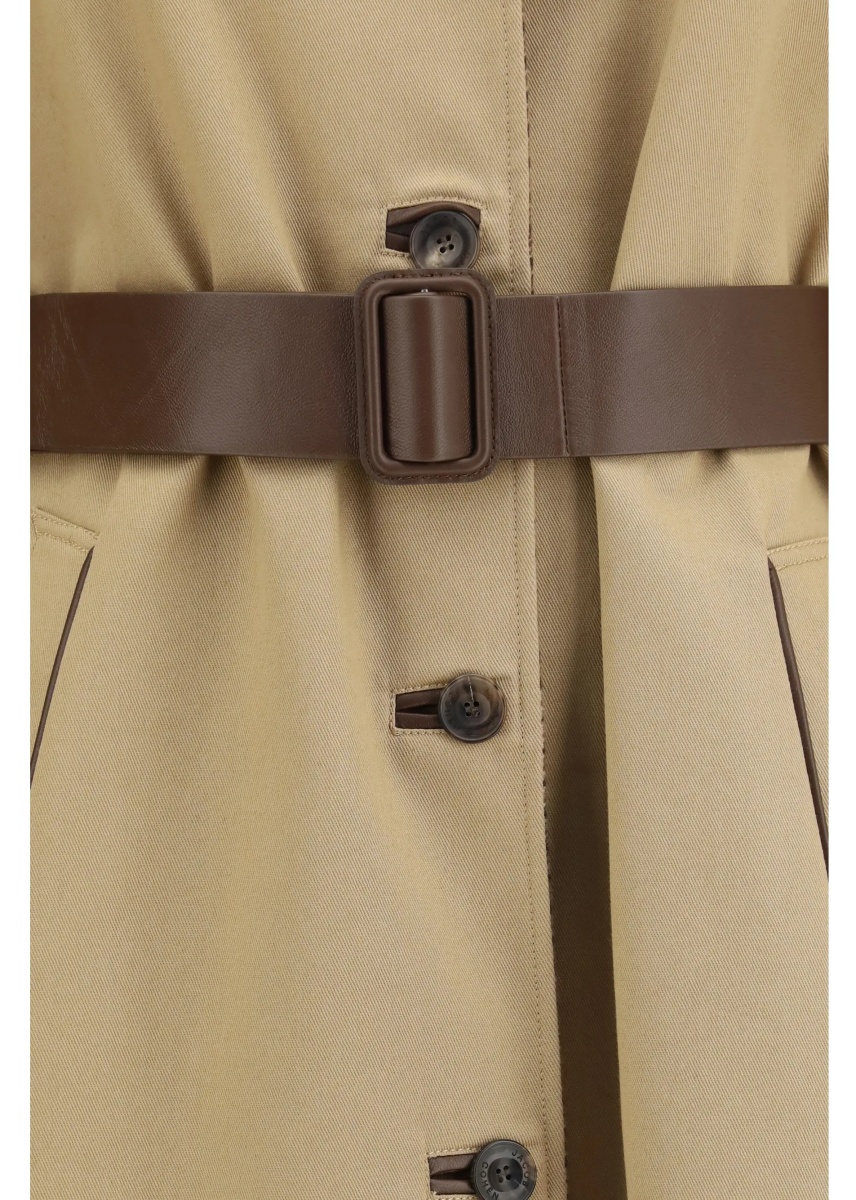 Paltoane Reversible cotton gabardine and cashmere Pied-de-Poule Trench Coat - Img 5