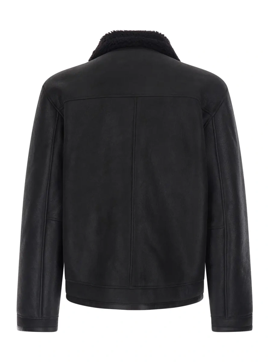 Palton Brown shearling coat NN.07 Atkinson in brown fabric for women - Img 2