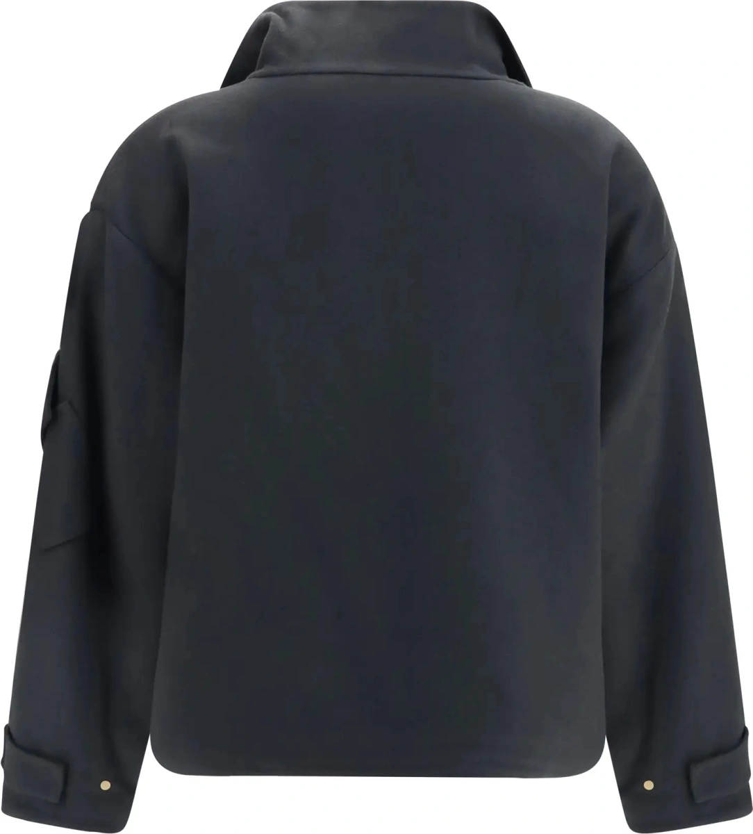 Palton Coat Caban in double cashmere blouson with high collar - Img 2
