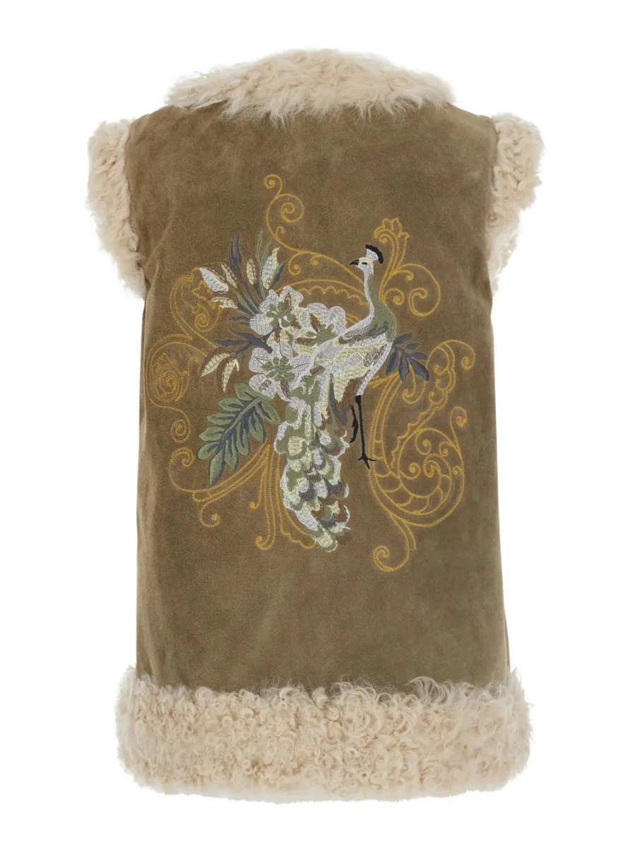 Palton ETRO bej din shearling - Img 2