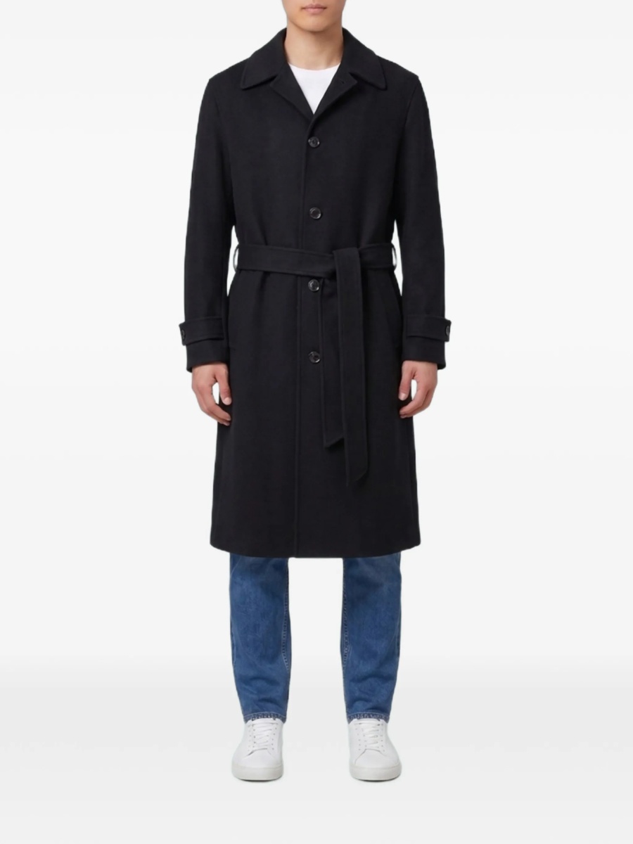 Palton Lardini negru din casmir si lana - Img 2