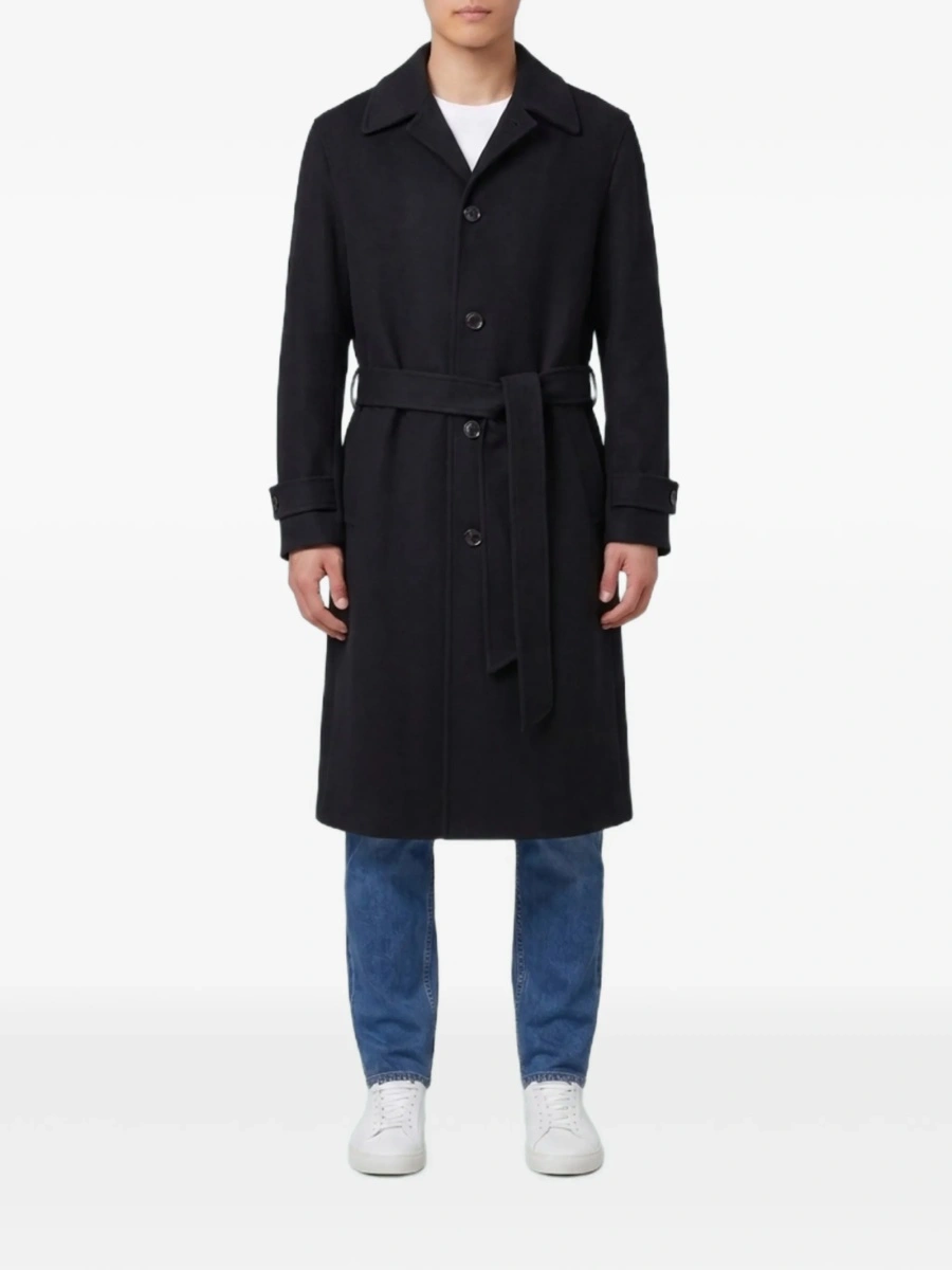 Palton Lardini negru din casmir si lana - Img 2