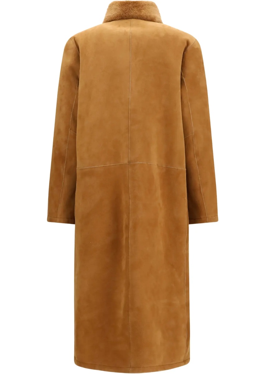 Palton Leather shearling Coat - Img 4