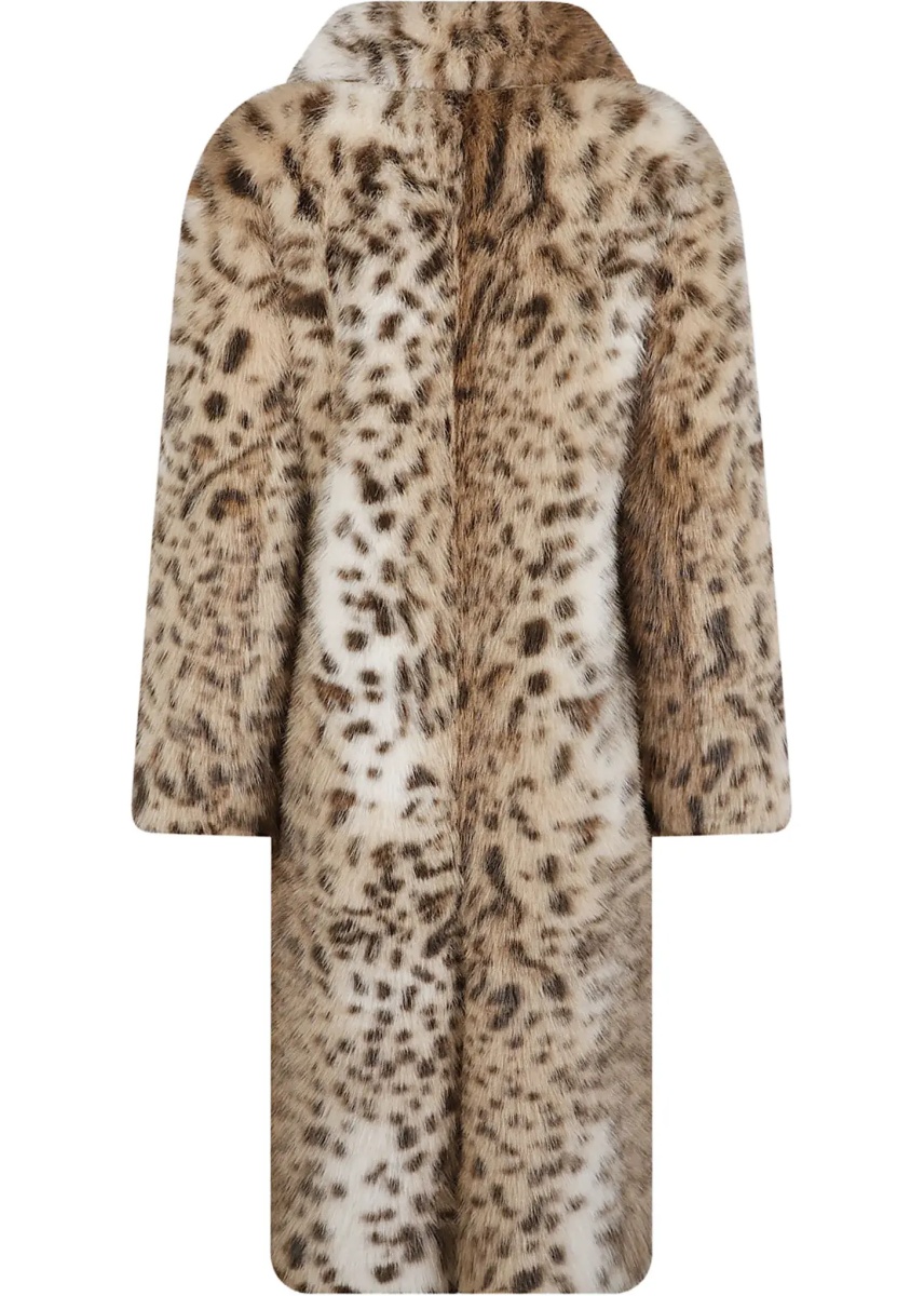 Palton Leopard print faux fur Coat - Img 4