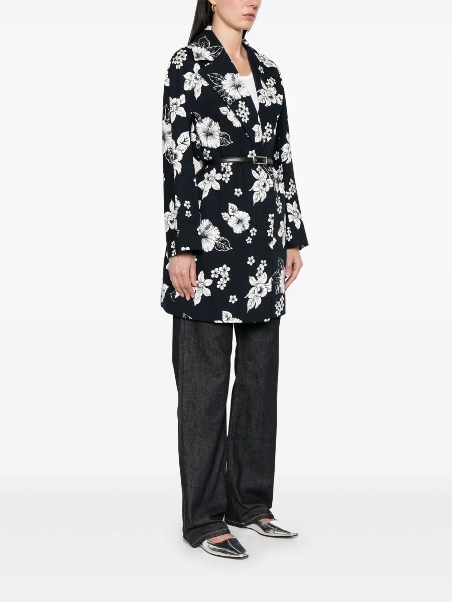 Palton MaxMara Studio albastru din spandex/elastan si bumbac - Img 3